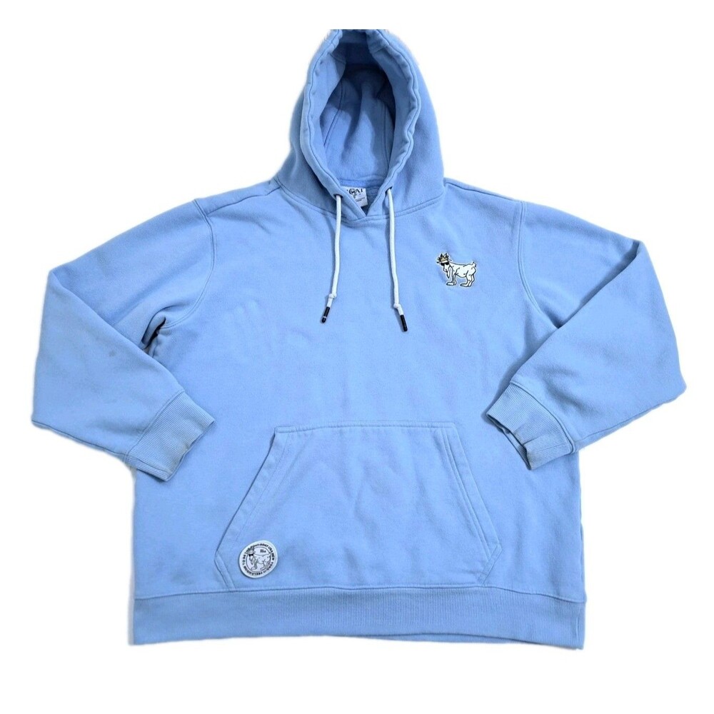 GOAT USA Hoodie Size Large Pullover Hooded Baby Blue Sweater